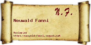 Neuwald Fanni névjegykártya